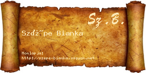 Szépe Bianka névjegykártya